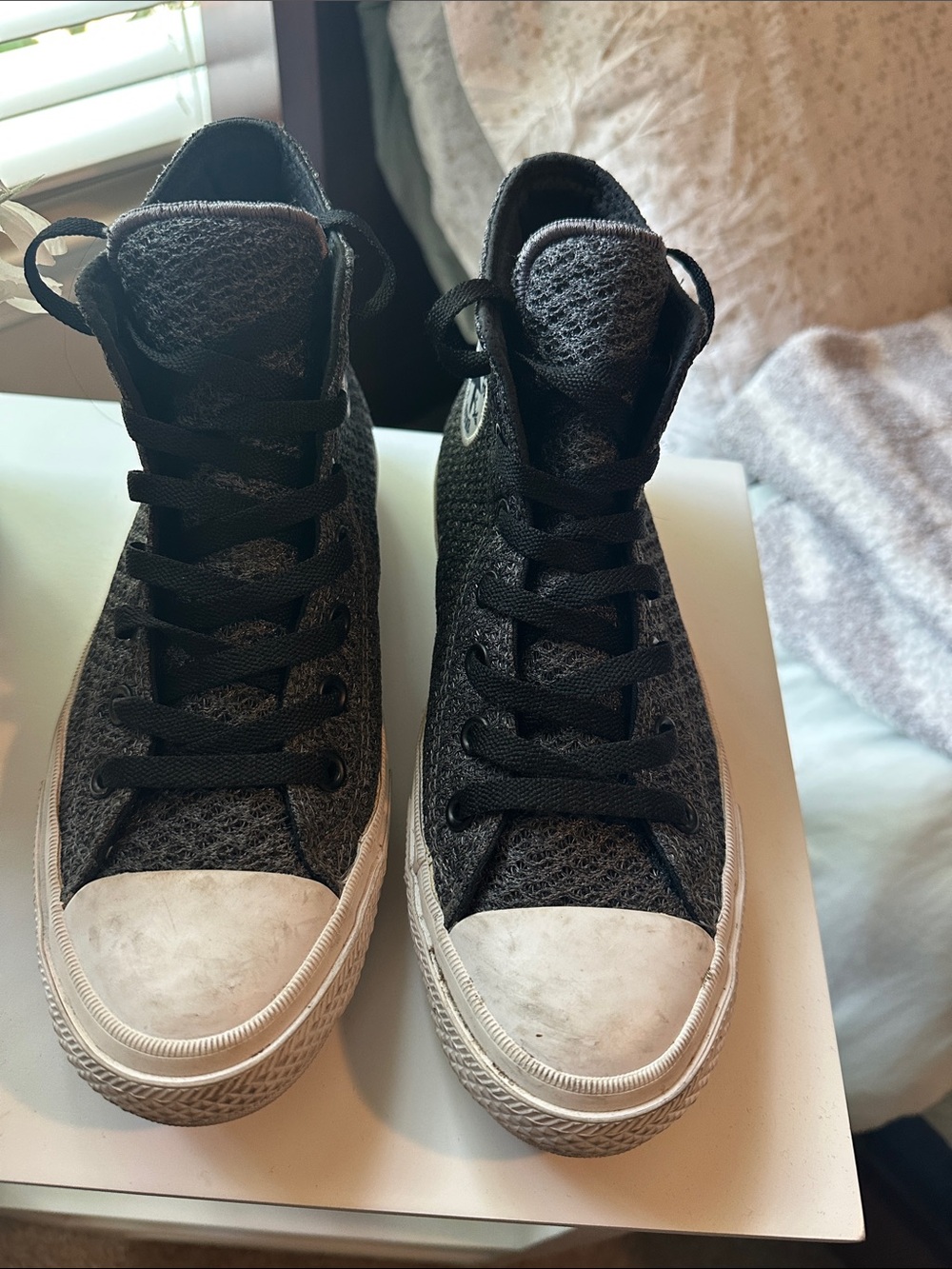 Converse High-Top Sneakers in Charcoal and Black